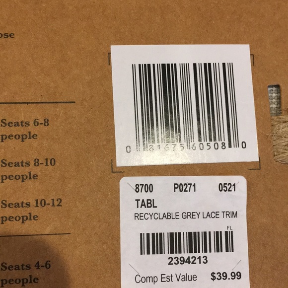 Gray Lace Trim  Recyclable Table Cloth Oblong NWT - Picture 12 of 16